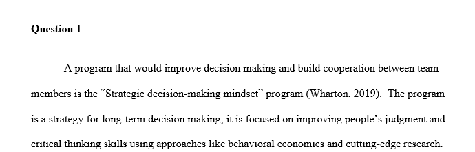 Decision making process