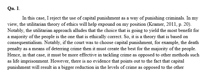 Defend or reject the use of capital punishment