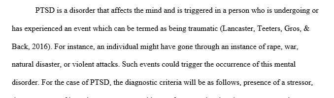 Define Post-traumatic Stress Disorder