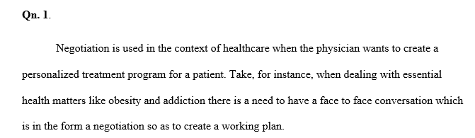 Define negotiation as it applies to patient education.