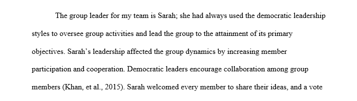 Democratic leadership style