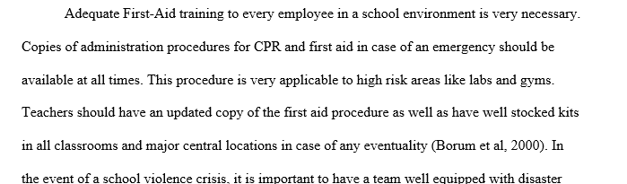Develop and share an emergency response plan for a school