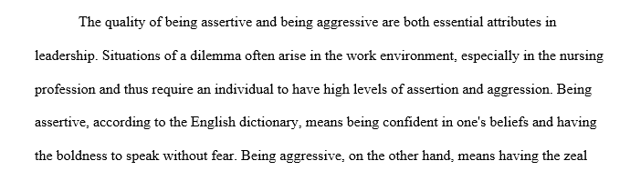 Difference between being assertive and being aggressive