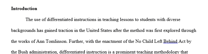 Differentiated instruction