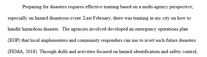 Discuss a training exercise that has taken