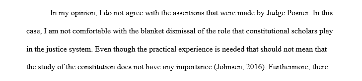 Discussion post about judge Richard Posner
