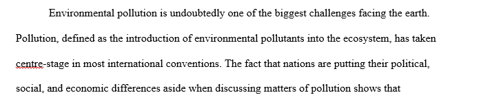 Environmental pollution