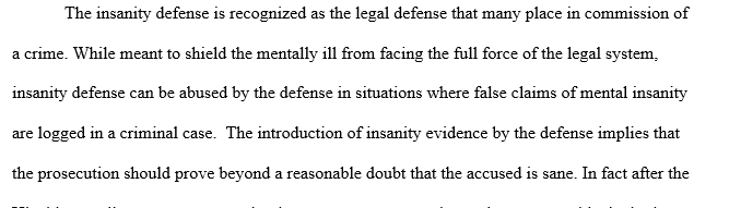 Evidence of insanity