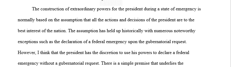 Federal emergency