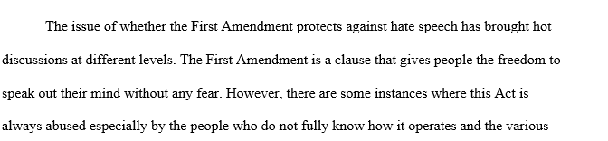 First Amendment hate speech