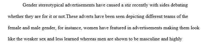 Gender stereotyping found in advertisements