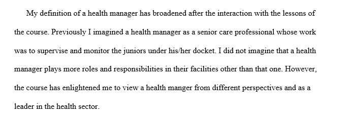  Health Care Management