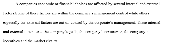 How do a company’s goals affect its economic decision-making