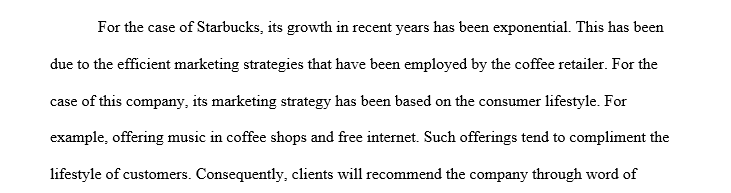 How does Starbucks use consumer lifestyle to market its products