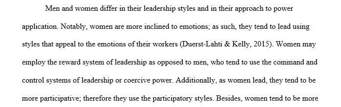 How men and women differ in their leadership styles