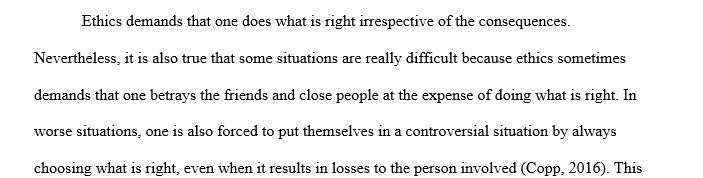 Identify the utilitarian and deontological ethical philosophies
