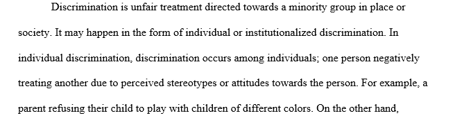 Individual and institutional discrimination