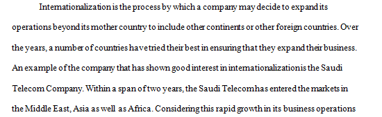 Internationalization of business