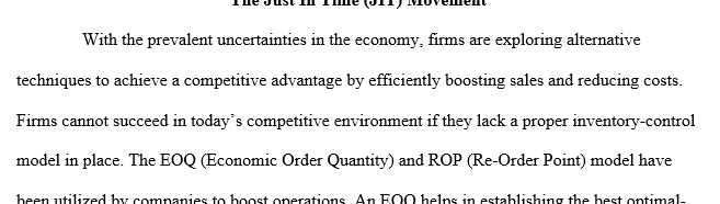 Just-in-time (JIT) movement