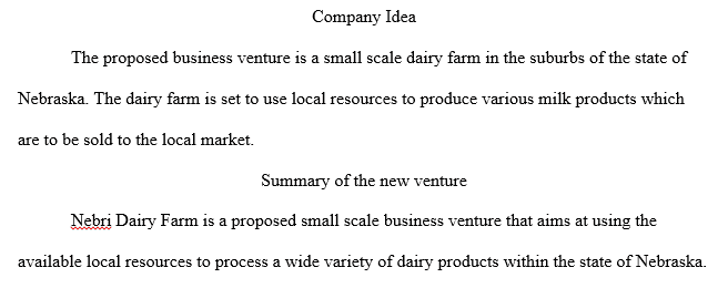 New business venture