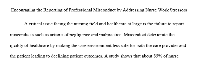 Nursing practice problem