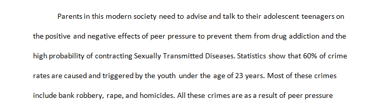 Peer Pressure among the youth