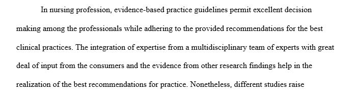 Perform a rapid critical appraisal of the evidence-based guideline