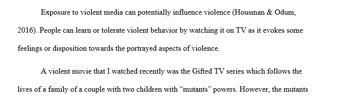 Person’s attitudes toward violence