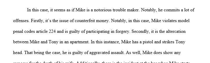 Physical altercation between Mike and Tony