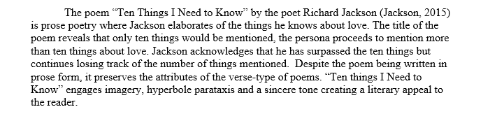 Poem literary analysis