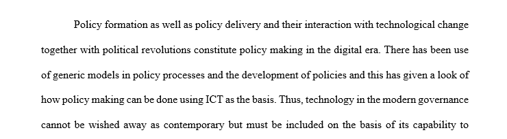 Policy making in the digital era