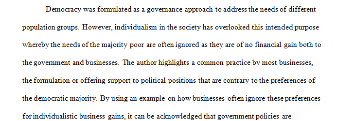 Political Behavior and the Political Economic System