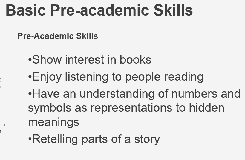 Pre-academic skills