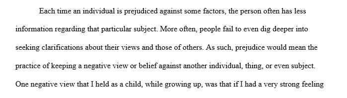 Prejudice and preconceived views