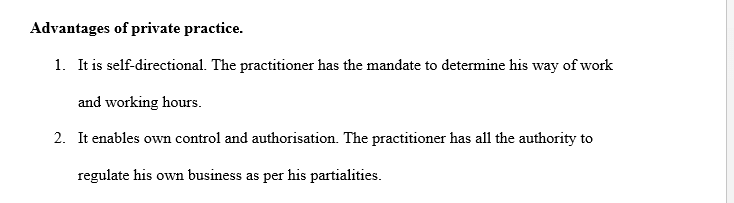 Private practice and agency-based practice