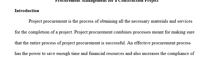 Procurement planning