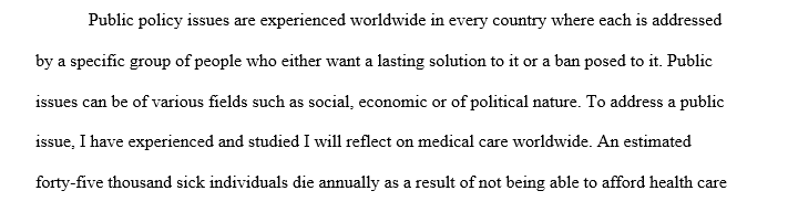 Proposed public policy issue solution