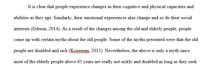 Psychosocial care of the elderly