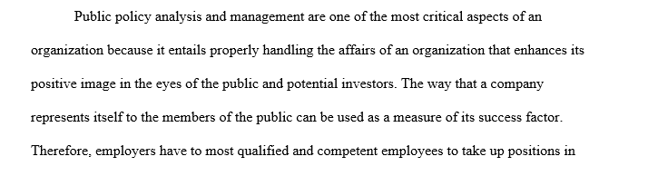 Public policy manager and analyst