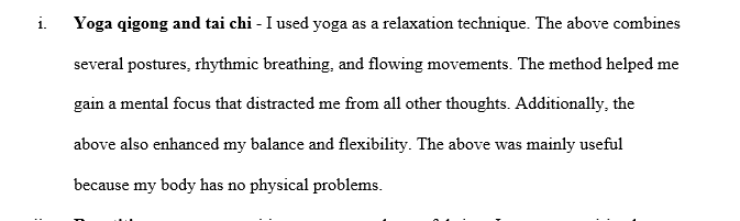 Relaxation technique