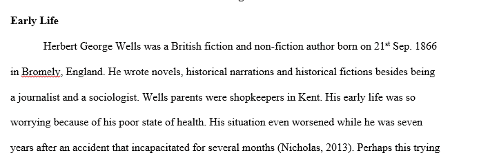 Research the author HG Wells