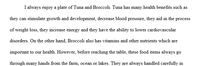 Research the journey of the food item