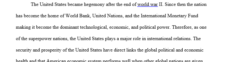 Role of the USA in international relations