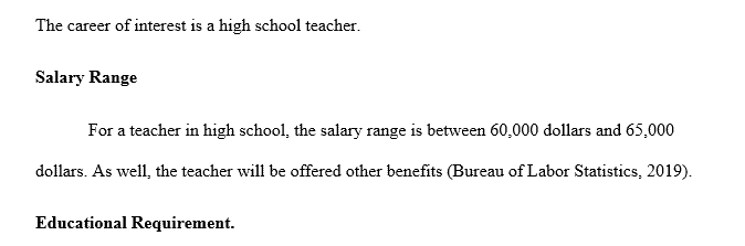 Select a career of interest