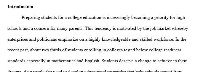 Seven principles of college readiness for schools