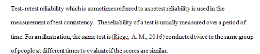 Test- retest reliability