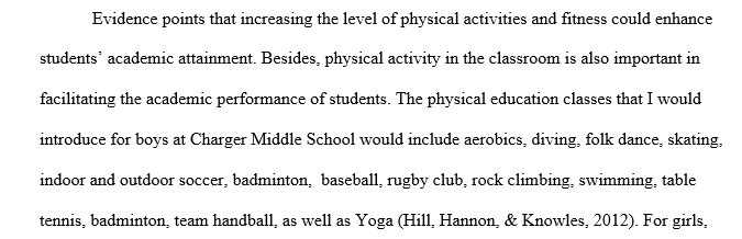 The Charger’s compliance with Title IX regarding the physical education curriculum