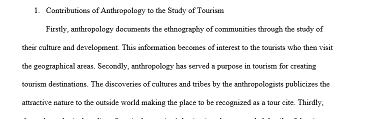 The Study of Tourism
