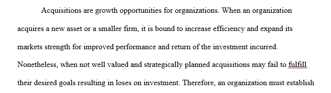 The acquisition process