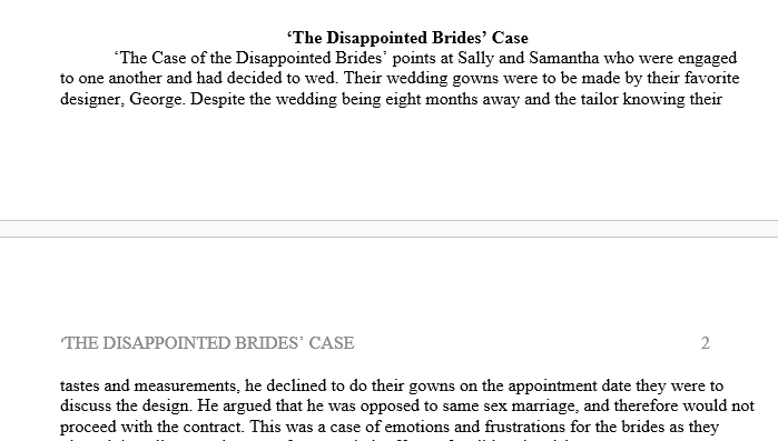 The case of the disappointed brides